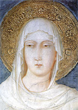 The portrait of St. Clare, the fresco in the Cathedral.